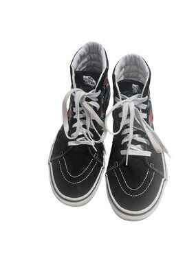 Vans Sk8-Hi Black Floral Skull High-Top Sneakers US Mens 9.5 Womens 11